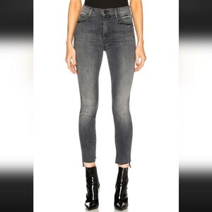 MOTHER The Zip Stunner Two Step Fray Gray Stretcht Jeans Miss Moody Two Shoes 29
